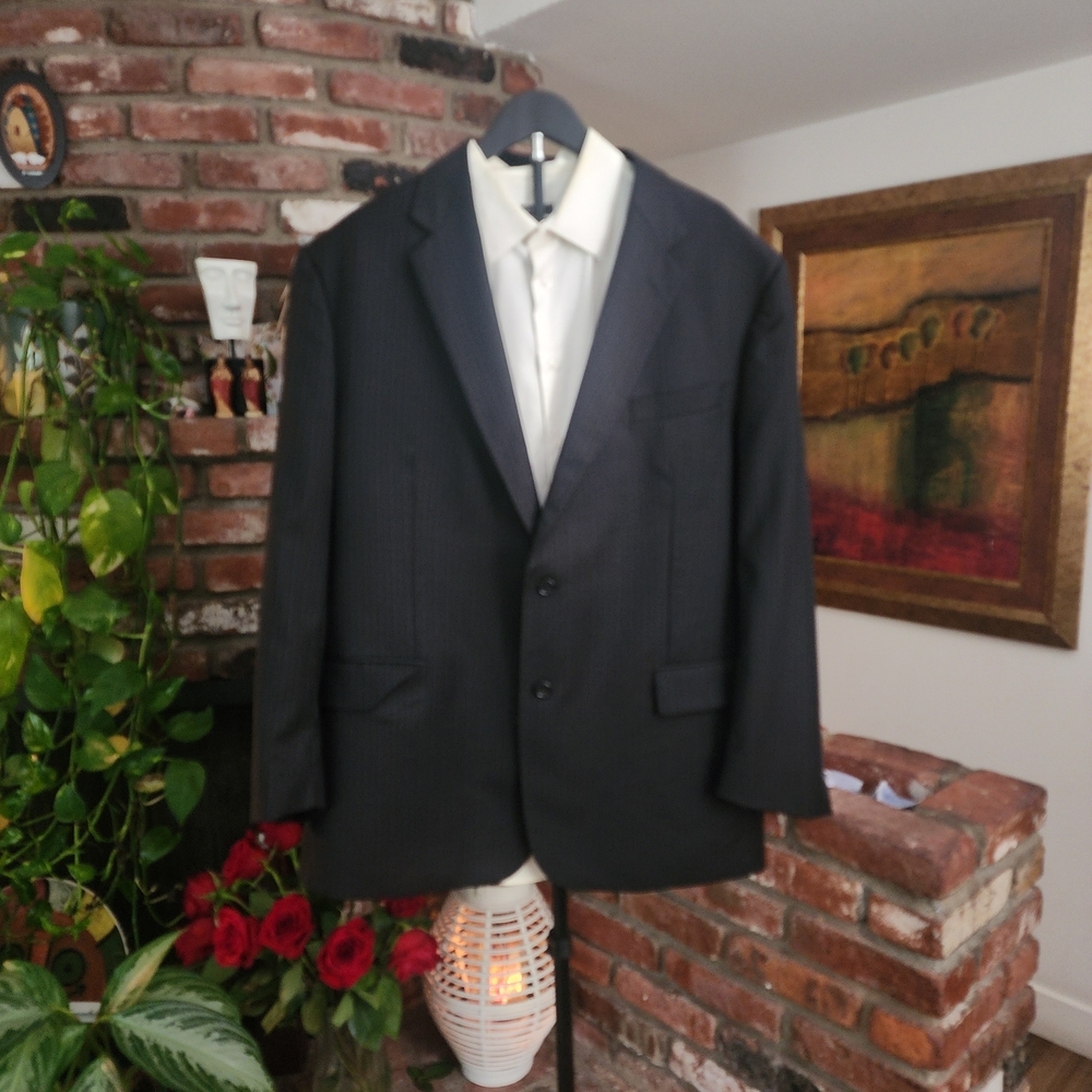 Jos. A. Bank Black With Blue Stripes Men's Blazer